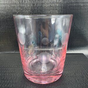 Waterford Marquis Pink Crystal Polka Dot Double Old Fashioned Glass Single Cup